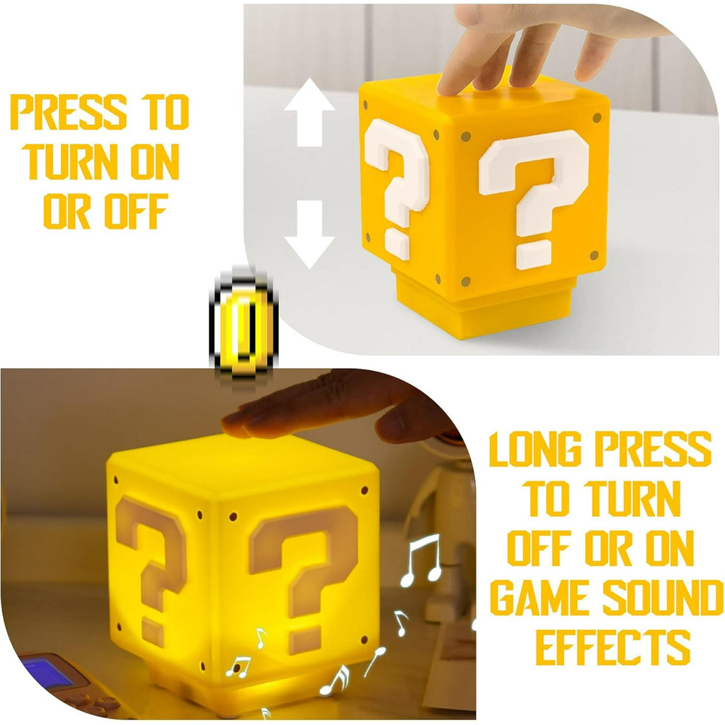 Super Mario Bros Question Block Night Light – LED Lamp Inspired by Nintendo Movies & Games