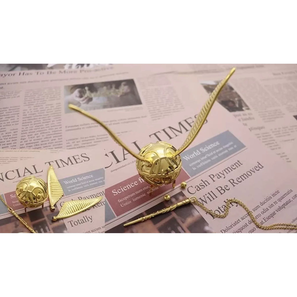 Golden Snitch Wings Jewelry Ring Box – Brass Wedding Proposal Box, 1.5" Square Gift Case