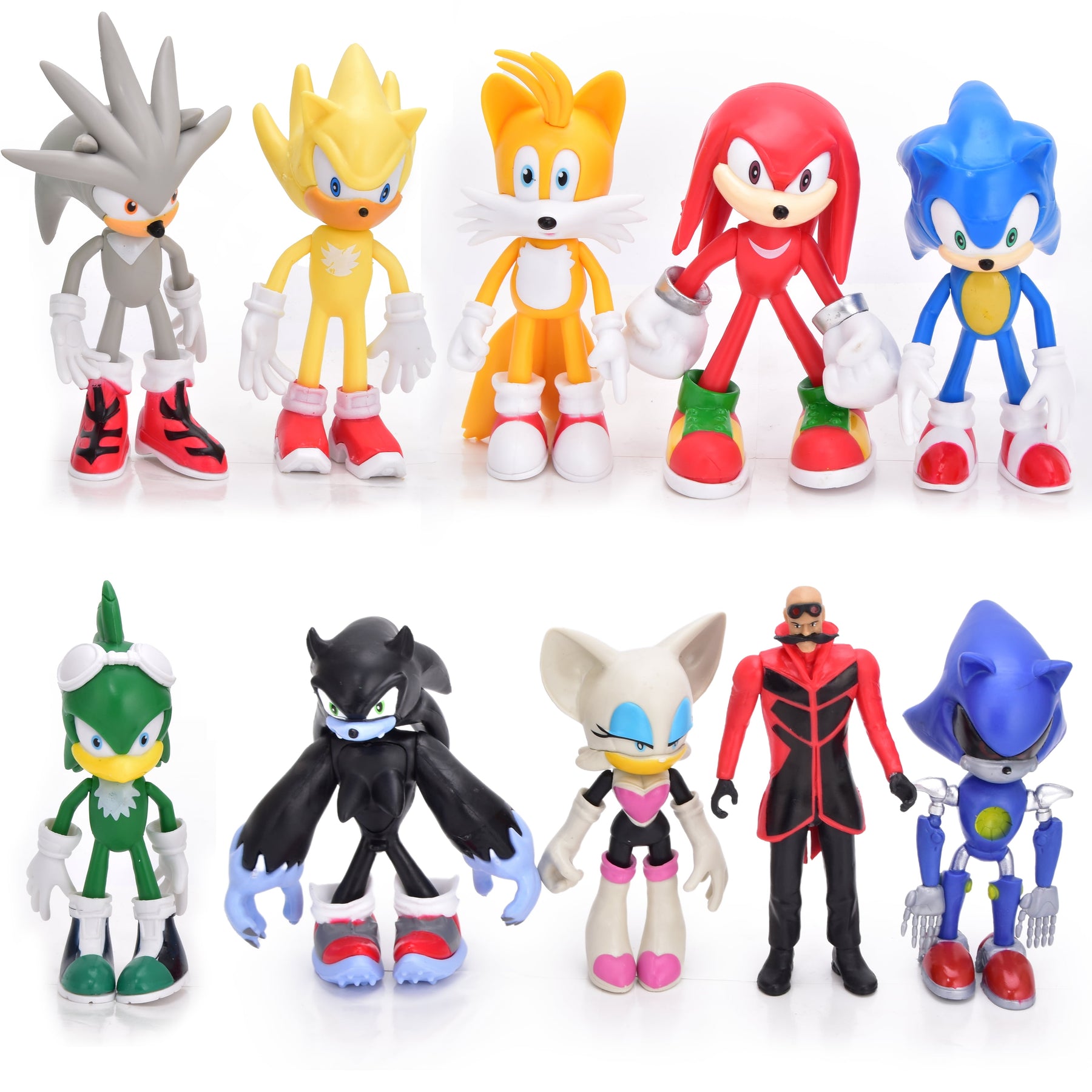 Sonic the Hedgehog 10 Piece Action Figures Set – 4-Inch Collectible ...