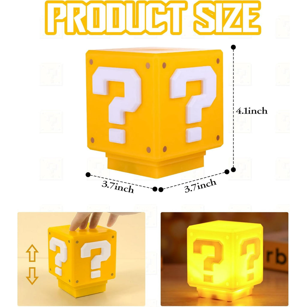 Super Mario Bros Question Block Night Light – LED Lamp Inspired by Nintendo Movies & Games