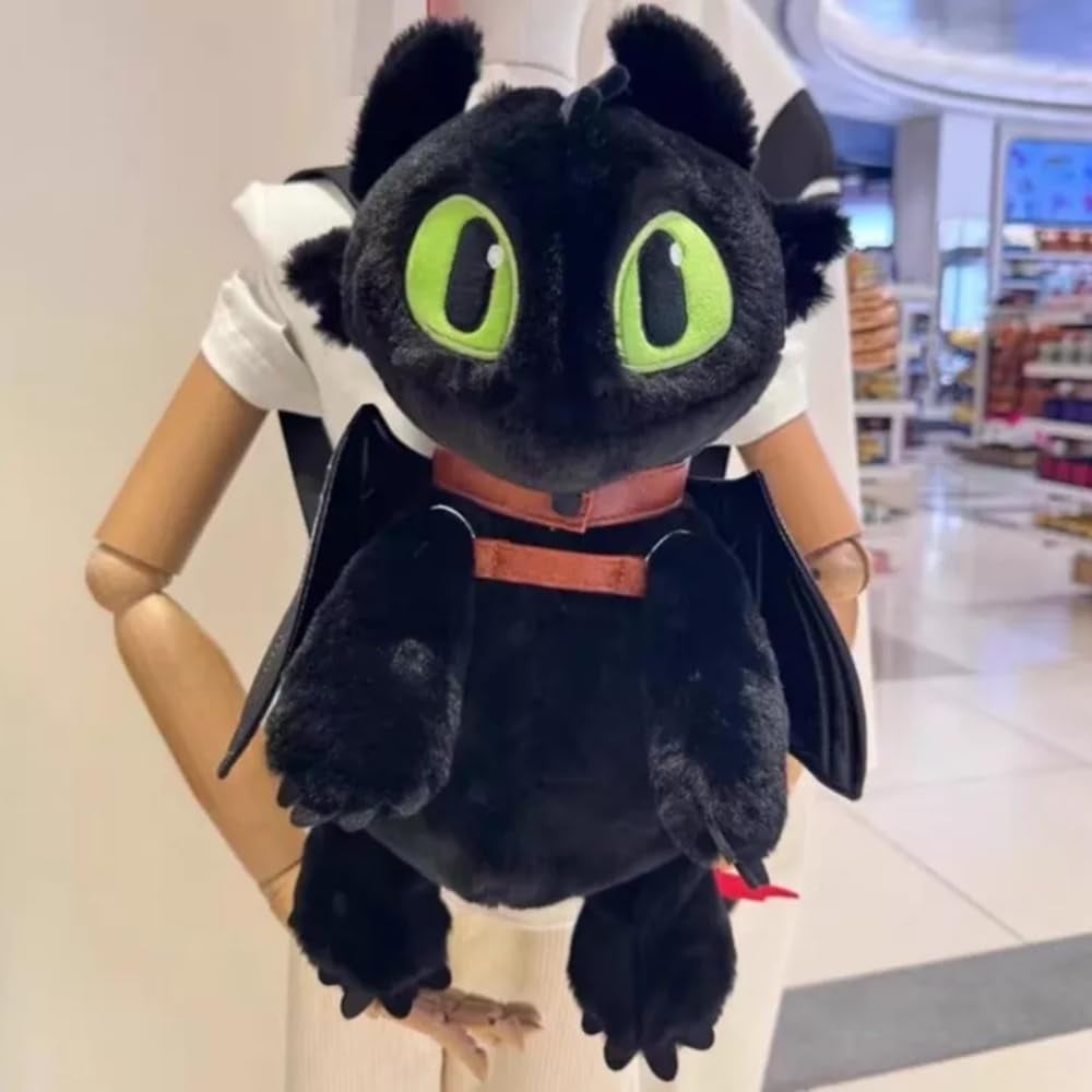 15" Toothless Plush Backpack & Coin Purse – Kids & Adults Plush Doll Handbag