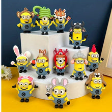 12PCS Minions Chinese Zodiac Figurines Set – 2" PVC Mini Toys, Keychain Charms & Cake Toppers – Collectible Gifts for Kids, Fans, Birthday, Christmas & Halloween
