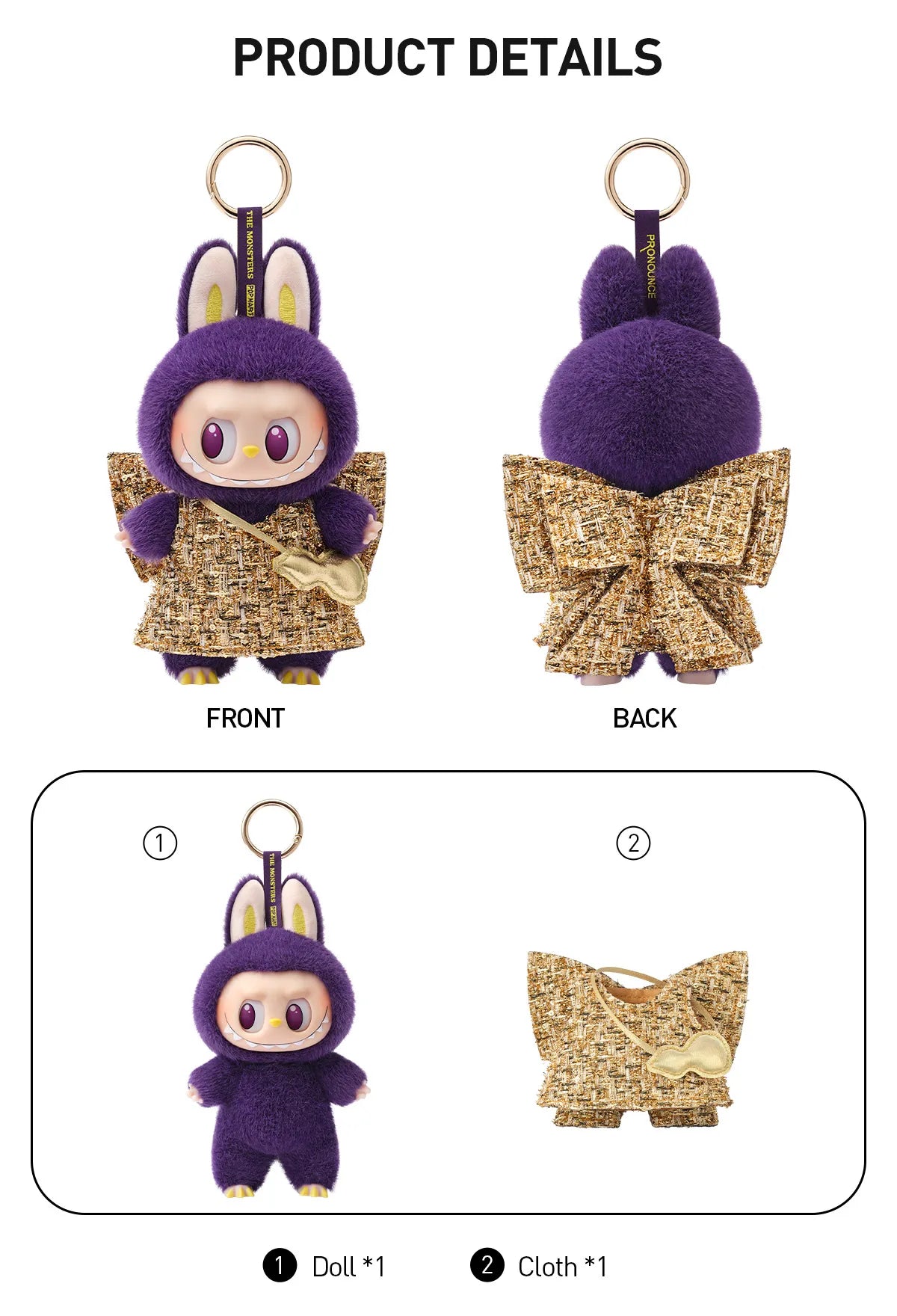 POP MART Labubu × PRONOUNCE Wings of Fortune Vinyl Plush Hanging Card – Authentic Collectible