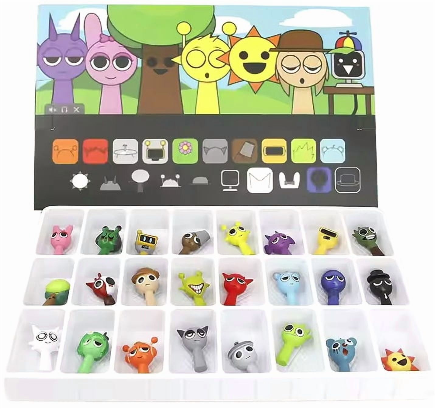 24PCS Sprunki Anime PVC Action Figures Set – Collectible Model Toys with Gift Box