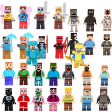 30PCS Minecraft Action Figures Set – 1.77" Mini Figure Playset with Steve, Creeper, Diamond, Wolf & Accessories