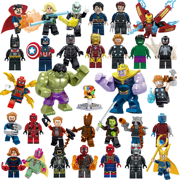 32PCS Superhero Action Figures Building Blocks Set – 1.77–2.95" Mini Collectible Toys with Hulk, Iron Man & More
