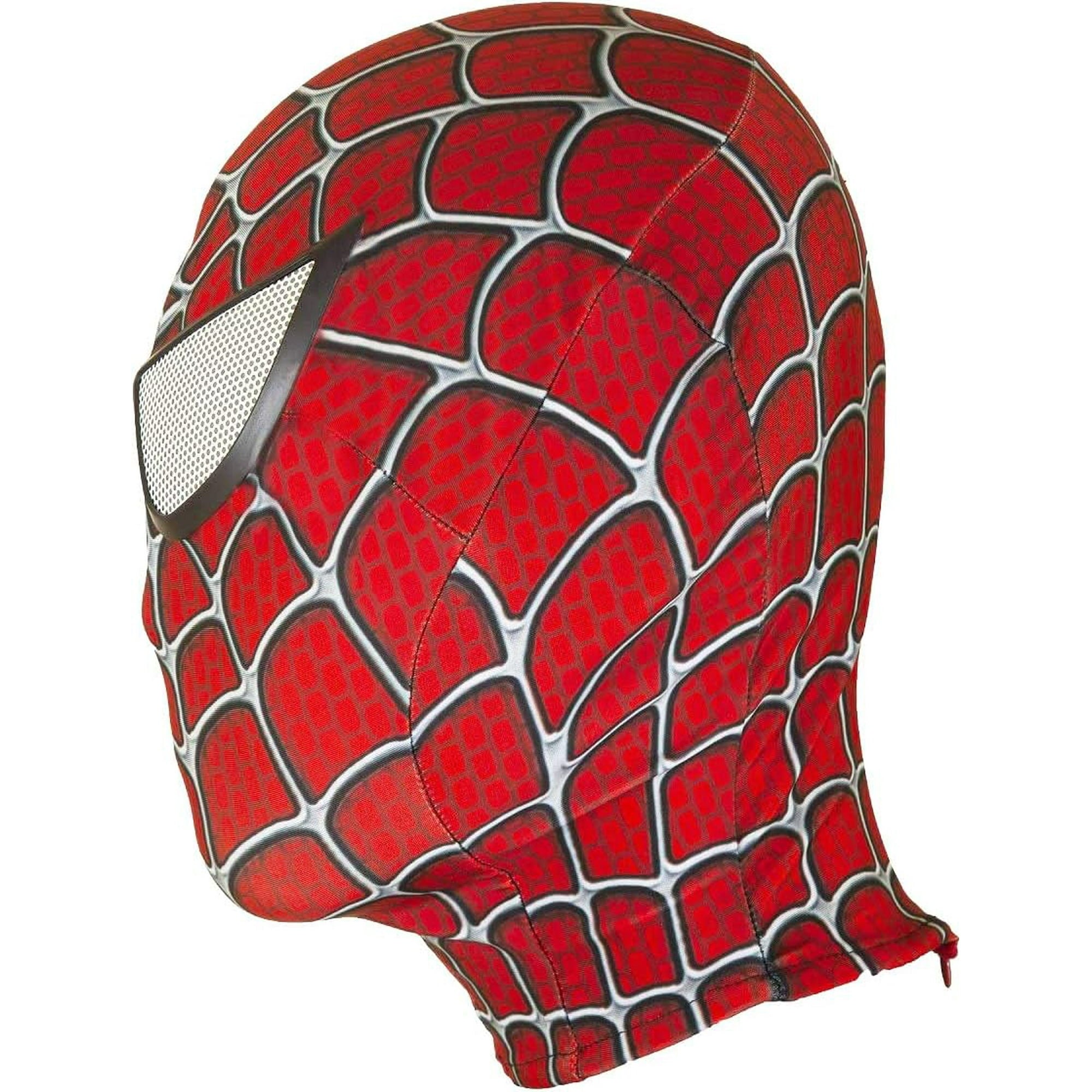 Spider-Man Red & White Polyester Mask – Breathable Lightweight Halloween & Masquerade Costume Accessory