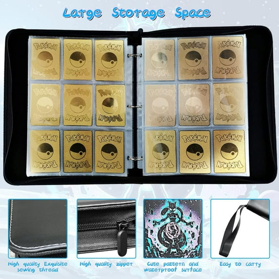 9-Pocket Card Binder with 50 Sleeves – Holds Up to 900 Trading Cards, Durable Album for Kids & Collectors