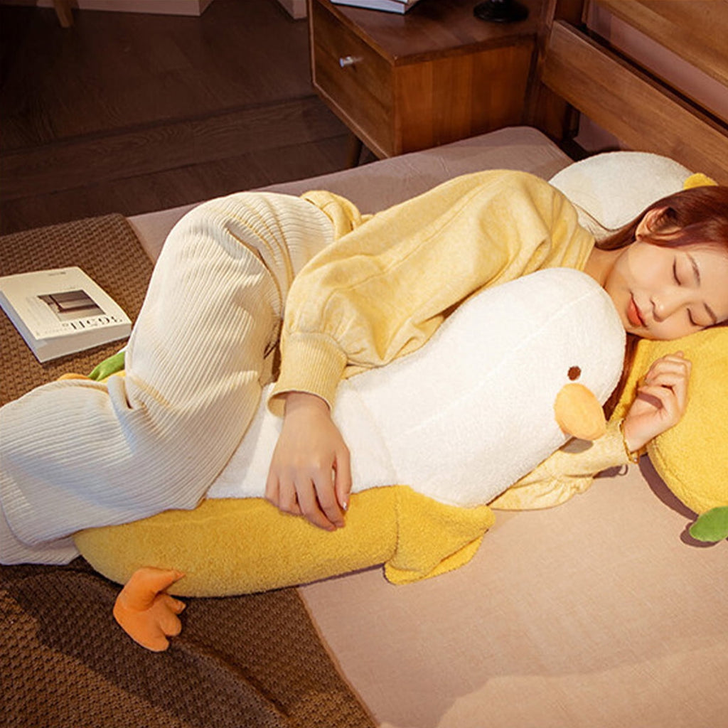 Banana Duck Plush Toy – 12" Soft Fluffy Stuffed Animal Pillow for Kids & Cute Home Décor Gift