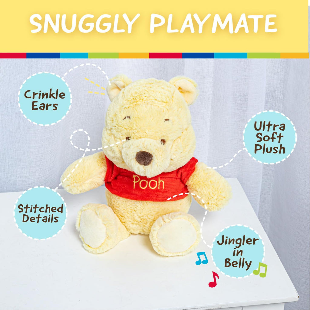 Baby Winnie the Pooh & Friends 9" Plush Toy – Soft Stuffed Animal with Jingle & Crinkle Sounds, Safe for All Ages