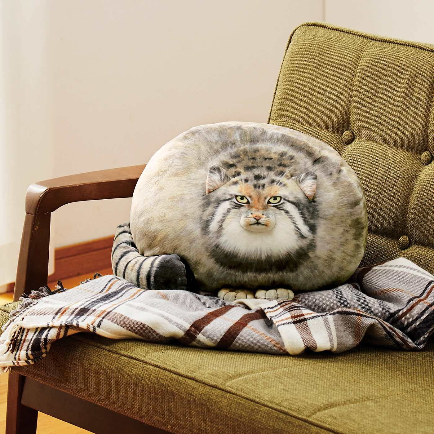 Steppe Cat Plush 12-Inch Stuffed Animal - Pallas Cat Plush Pillow, Soft Plush Toy for Girls & Boys, Cute Throw Pillow Doll Gift for Kids, Christmas Party Decoration