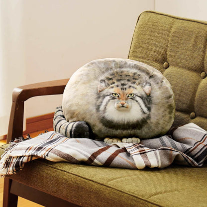 Steppe Cat Plush 12-Inch Stuffed Animal - Pallas Cat Plush Pillow, Soft Plush Toy for Girls & Boys, Cute Throw Pillow Doll Gift for Kids, Christmas Party Decoration
