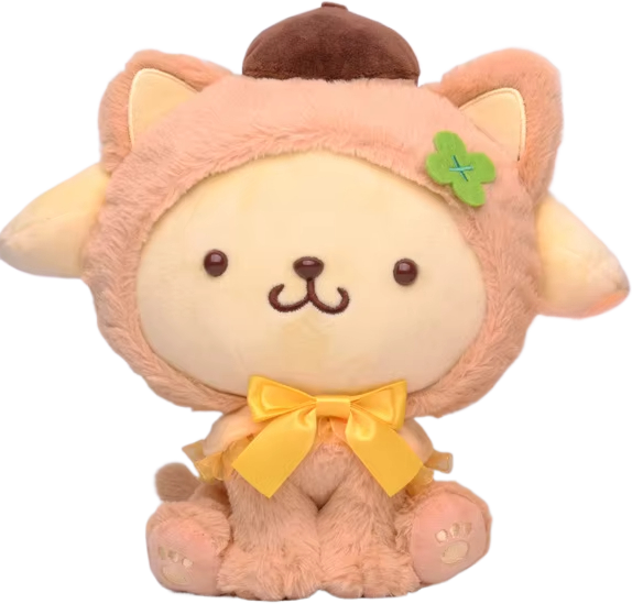 4PCS Sanrio Plush Toy Set – 9" Hello Kitty, Kuromi, Cinnamoroll & My Melody Plush Pillows (Grey, Light Yellow, Purple & Pink)