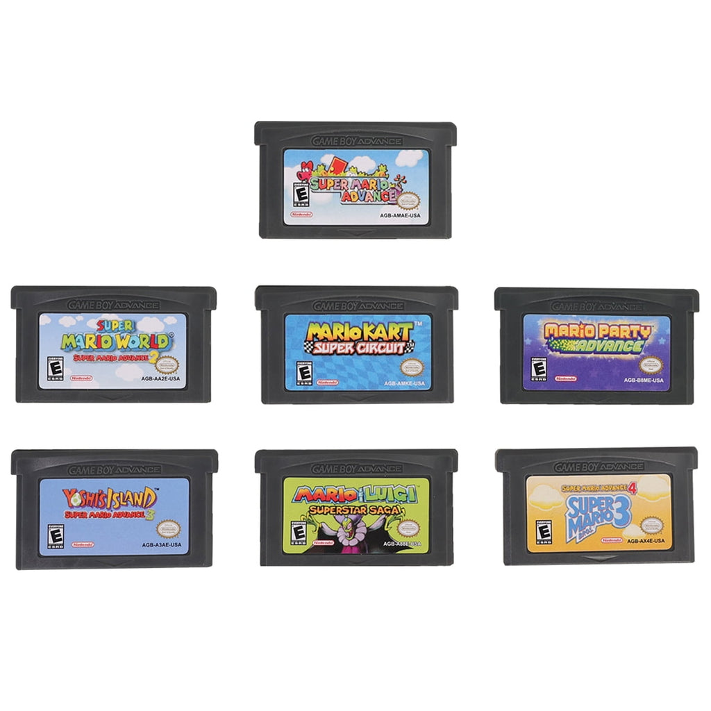Super Mario GBA Game Set – 7 Pack Game Boy Advance Cartridges (Mario, Luigi, Yoshi’s Island Series) for NDSL, GBM & GBA SP