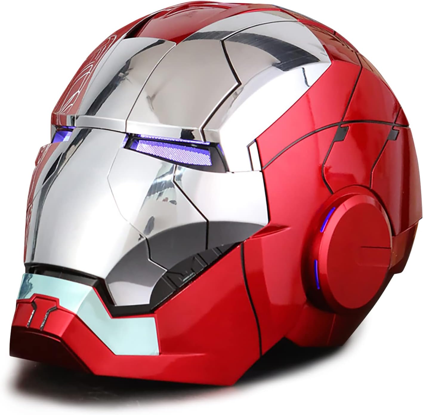 Iron Man Mark 5 Helmet (Silver) – 1:1 Scale Collectible Mask with LED Lights & Sound Effects