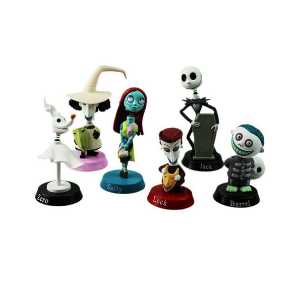 6PCS Nightmare Before Christmas Figure Set – Jack Skellington Halloween Collectible Model Toys