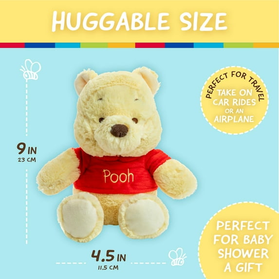 Baby Winnie the Pooh & Friends 9" Plush Toy – Soft Stuffed Animal with Jingle & Crinkle Sounds, Safe for All Ages