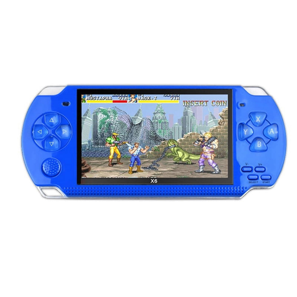 PSP Handheld Game Machine X6 – 4.3" HD Screen, 8GB Storage, Built-in 9,999+ Games (Blue)