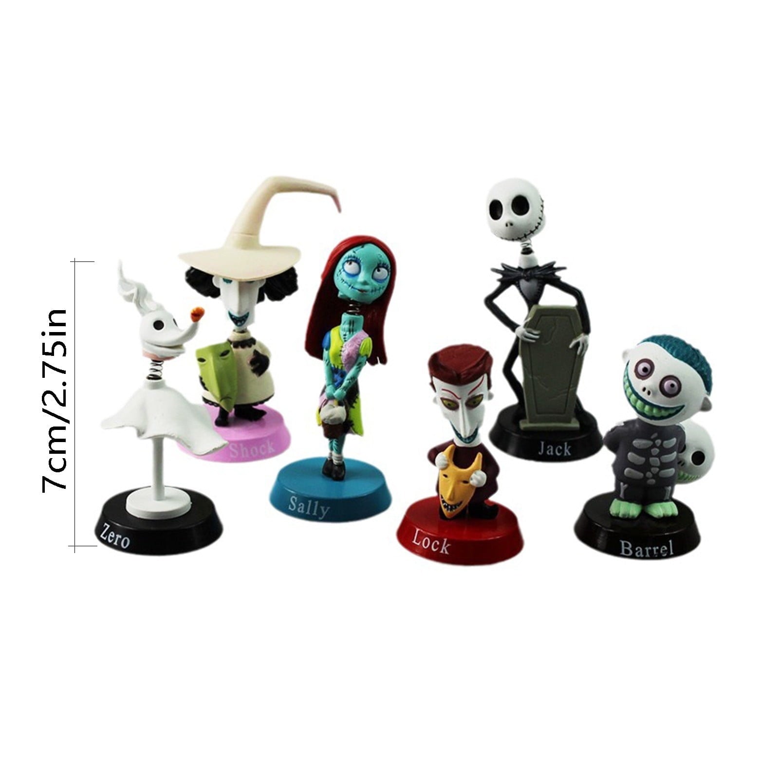 6PCS Nightmare Before Christmas Figure Set – Jack Skellington Halloween Collectible Model Toys