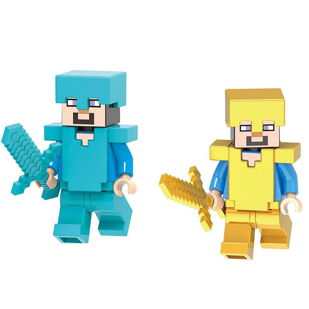 30PCS Minecraft Action Figures Set – 1.77" Mini Figure Playset with Steve, Creeper, Diamond, Wolf & Accessories