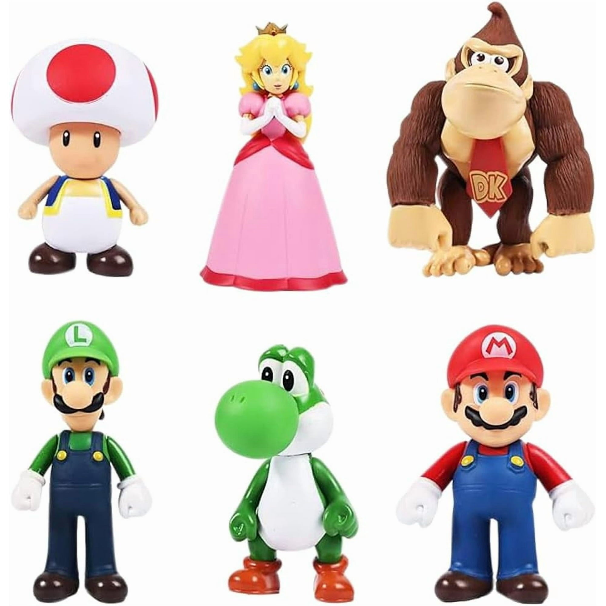 Super Mario Bros Action Figures Set – 6-Piece Collectible Toys, 1.5–2.75" Mini Figures