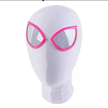 Spider-Man Red & White Polyester Mask – Breathable Lightweight Halloween & Masquerade Costume Accessory