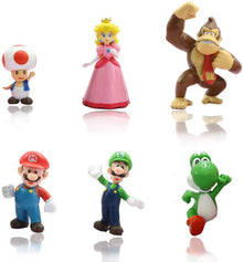 Super Mario Bros Action Figures Set – 6-Piece Collectible Toys, 1.5–2.75" Mini Figures