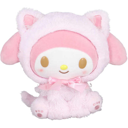 4PCS Sanrio Plush Toy Set – 9" Hello Kitty, Kuromi, Cinnamoroll & My Melody Plush Pillows (Grey, Light Yellow, Purple & Pink)