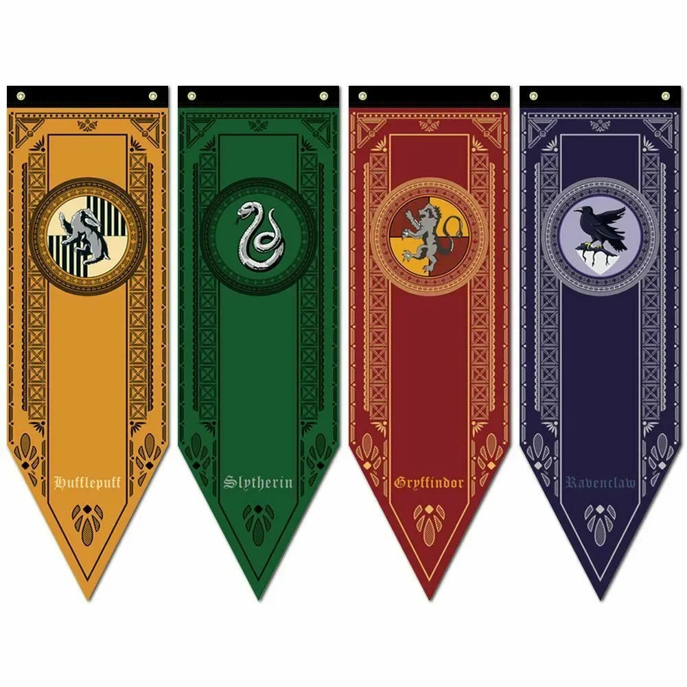 Harry Potter Gryffindor Slytherin Ravenclaw House Flag Banner Drape