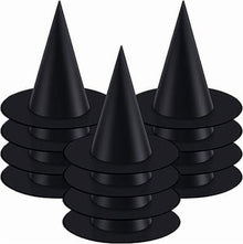 12 PCS Halloween Black Witch Hats – Costume Accessories & Party Decorations for Kids & Adults
