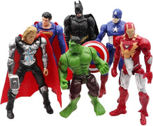 Ultimate Superhero Action Figure Set – 6 PCS Collectible Models | Batman, Superman, Hulk, Thor, Iron Man & Captain America | Kids Playset & Cake Toppers