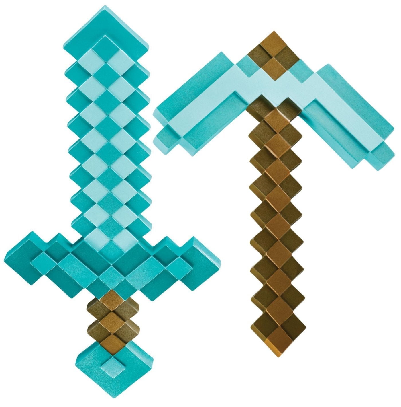 Minecraft Sword & Pickaxe Set – 2-Piece Diamond Plastic Role Play ...