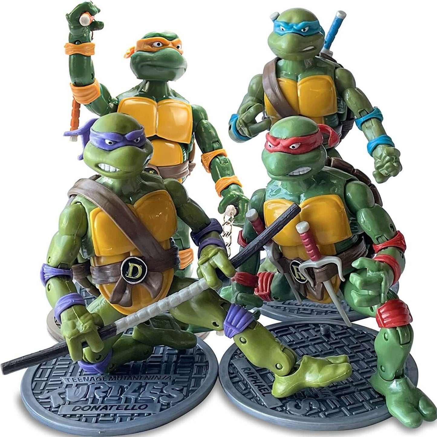Teenage Mutant Ninja Turtles Action Figures – 4-Piece Classic TMNT 1988 Nostalgic Toy Set