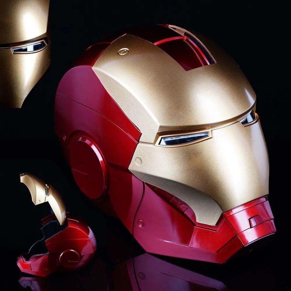 Man MK5 Helmet – 1:1 Wearable Gold Collectible Mask with LED & Sound