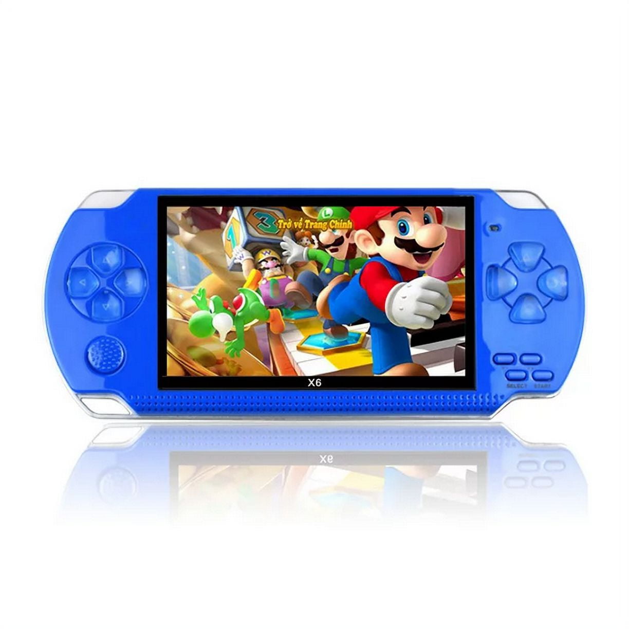 PSP Handheld Game Machine X6 – 4.3" HD Screen, 8GB Storage, Built-in 9,999+ Games (Blue)