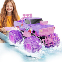 Pink RC Monster Truck – 1:16 Waterproof 4WD Remote Control Car with 2 Batteries, Off-Road Amphibious Toy for Kids Ages 6+