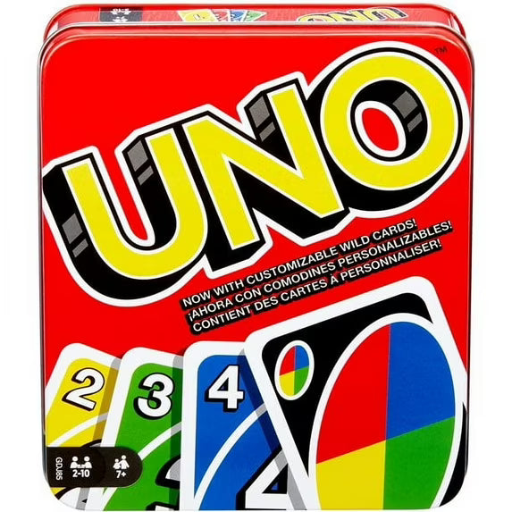 UNO Family Card Game by Mattel – Classic 112-Card Tin Edition, Fun for Kids & Adults, Ages 7+