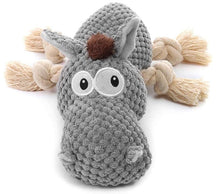 Stuffed Donkey Dog Toy | Plush Squeaky Toy with Crinkle Paper for Medium & Large Dogs, Durable & Soft, 12"