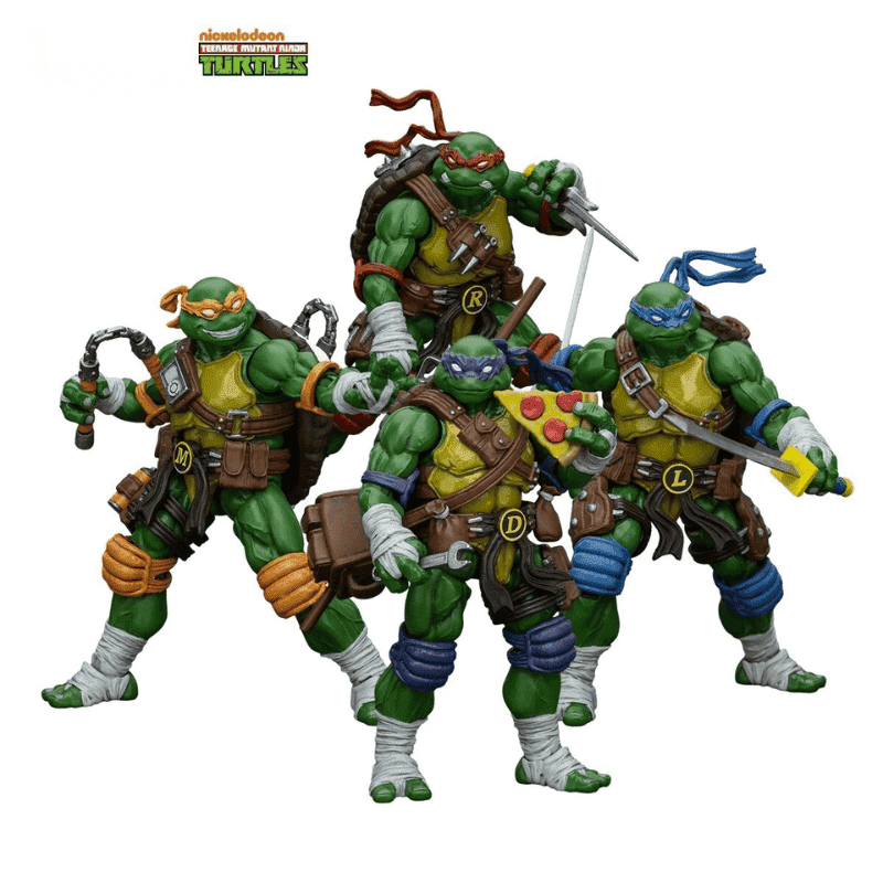 Teenage Mutant Ninja Turtles 4-Pack – 1:18 Scale Action Figures with Weapons | Collectible TMNT Toys for Kids & Fans