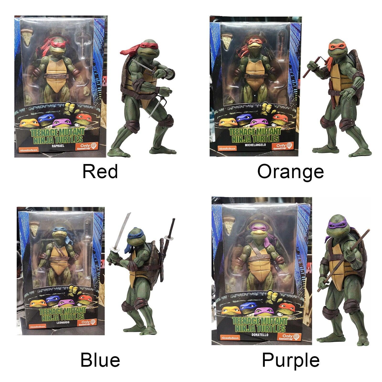 Teenage Mutant Ninja Turtles Action Figures – TMNT 1990 Movie Collectible Toy Set (All 4 Turtles)
