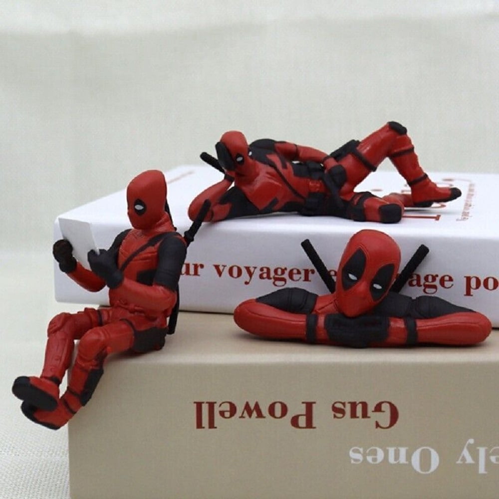 X-Men Deadpool Car Ornament – 3Pc Dashboard Decoration Mini Figures Set