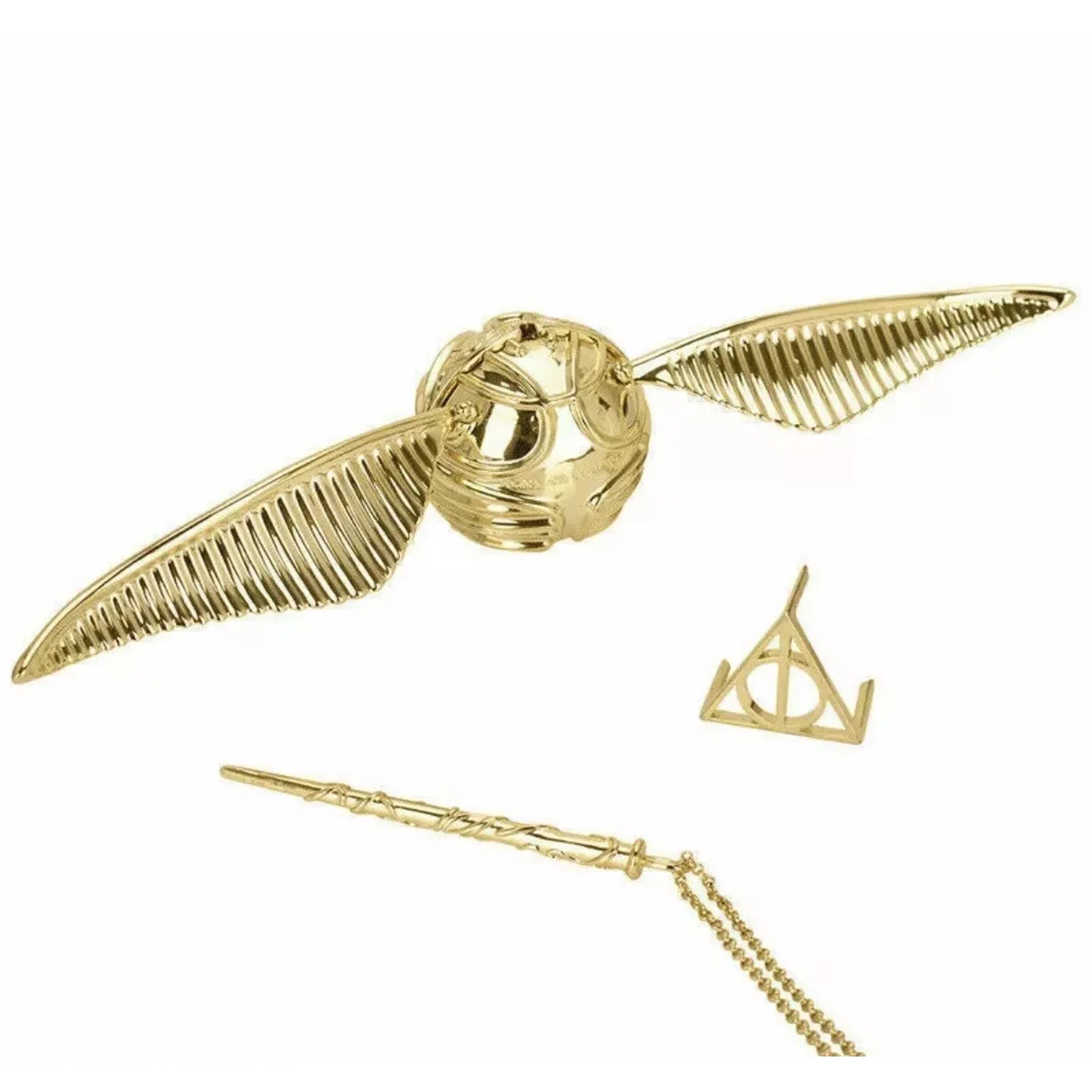 Golden Snitch Wings Jewelry Ring Box – Brass Wedding Proposal Box, 1.5" Square Gift Case
