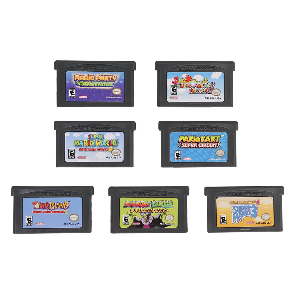 Super Mario GBA Game Set – 7 Pack Game Boy Advance Cartridges (Mario, Luigi, Yoshi’s Island Series) for NDSL, GBM & GBA SP