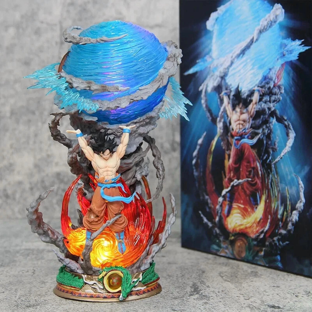9" Dragon Ball Z Goku Statue Lamp – Son Goku Spirit Bomb Genki Dama Figure with Box