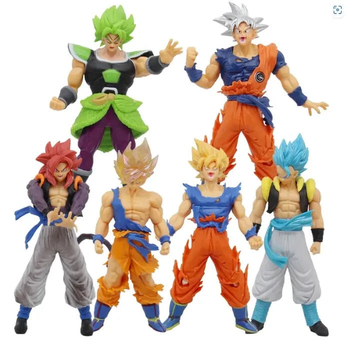 6 PCS Dragon Ball Z Figures Set – Super Saiyan Goku & Blue Vegeta Collectible Anime Toys