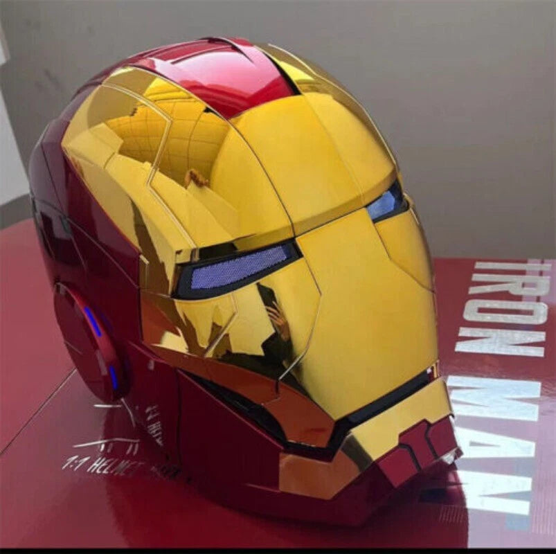 Iron-Man Mark 5 Electronic Helmet – 1:1 Scale Gold Mask with LED Lights & Sound Effects