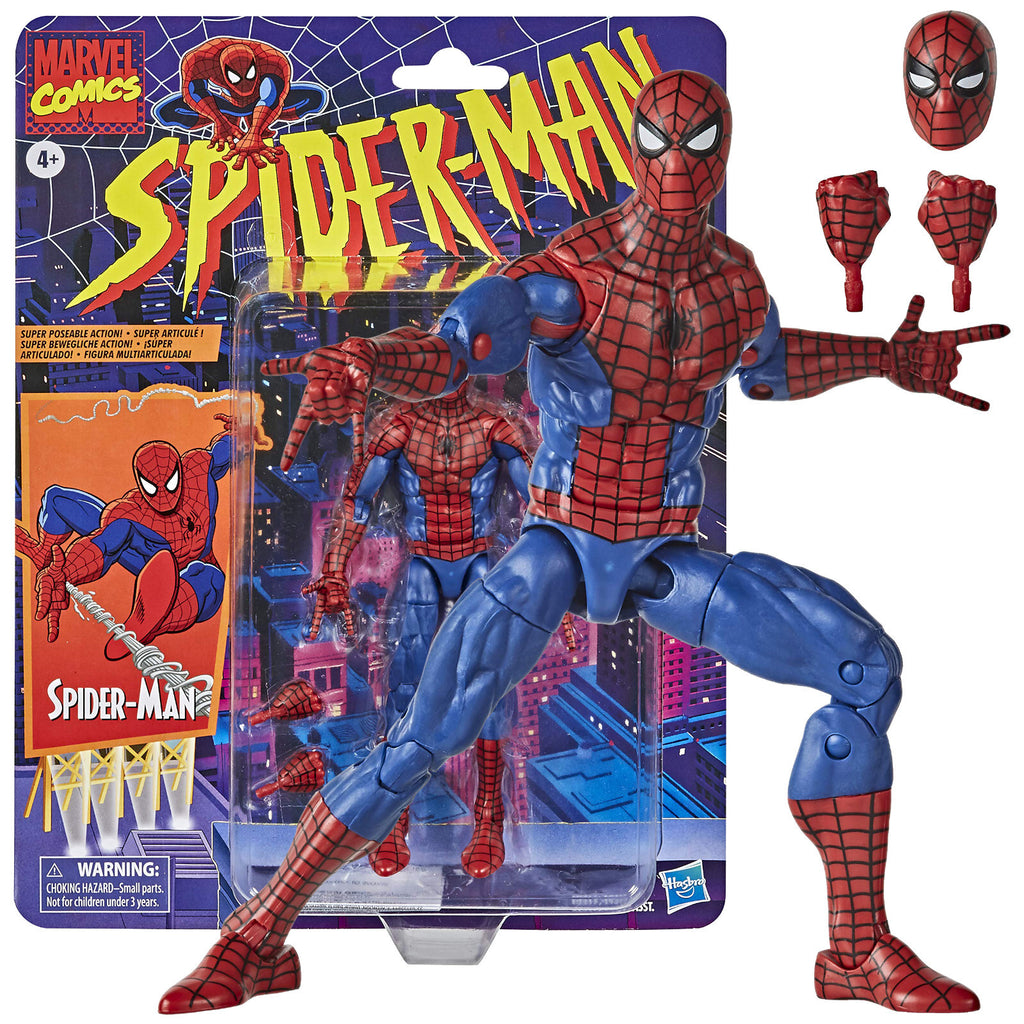 Marvel Legends Retro Spider-Man 6-Inch Action Figure – Collectible Marvel Toy (Dented Package Discount)