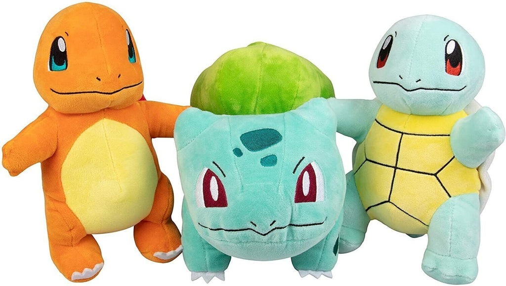 Pokémon 8" Plush Starter 3-Pack – Charmander, Squirtle & Bulbasaur – Soft Stuffed Animal Toys
