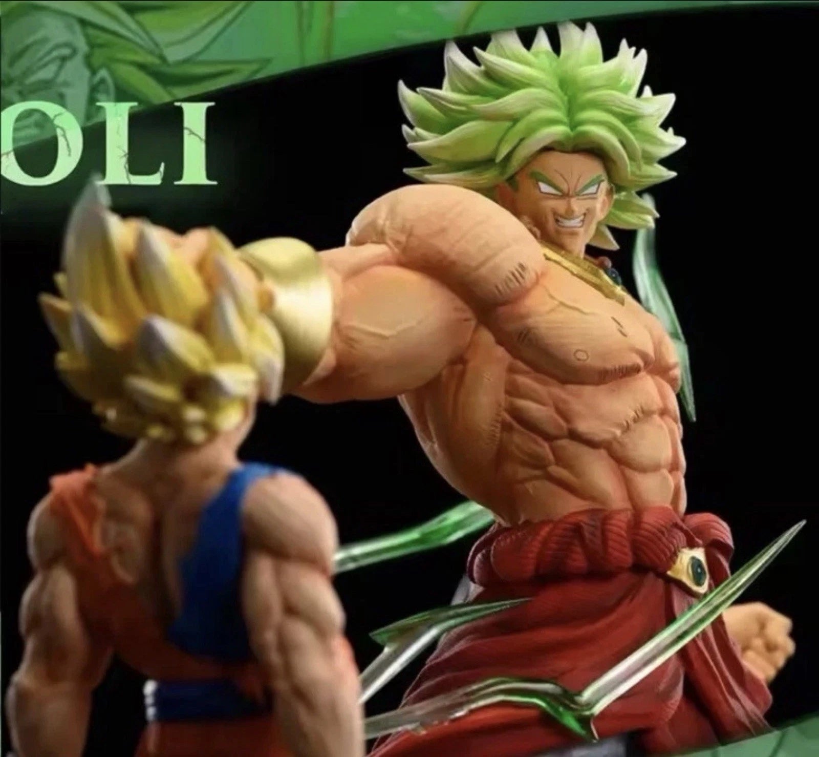 Dragon Ball Z Broly vs Goku Figure – 8" Collectible Anime Battle Statue with Box