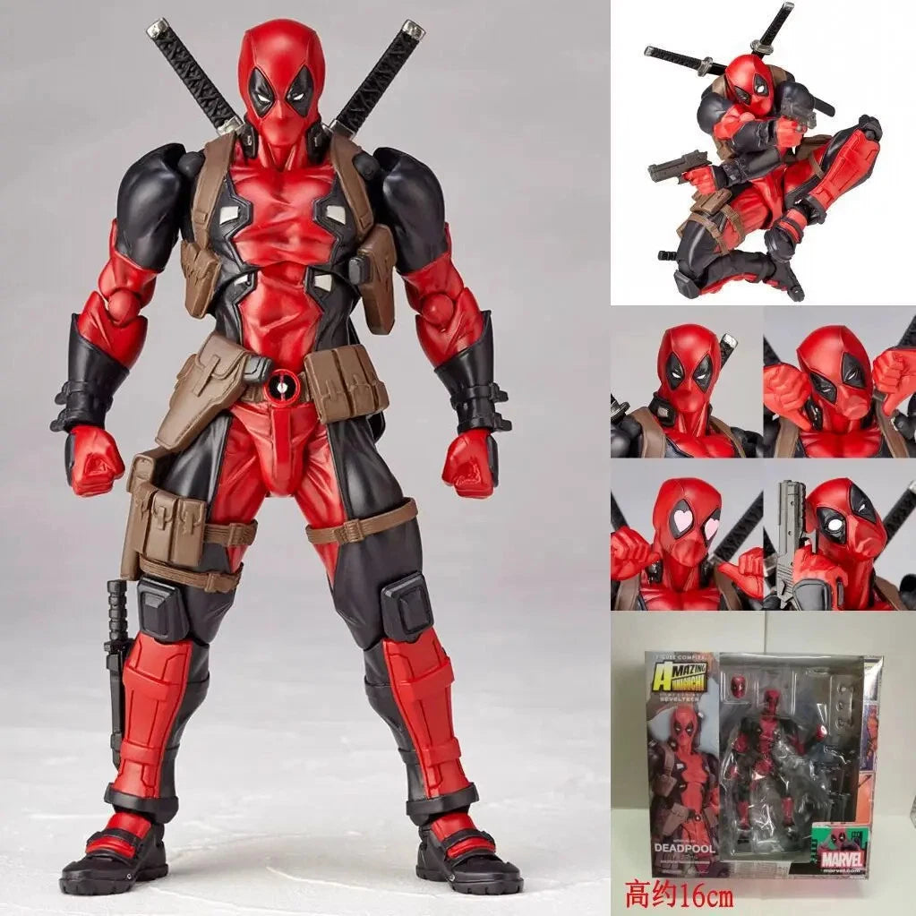 Deadpool Action Figure – Fully Movable Collectible Model Toy with Replacement Accessories & Gift Box